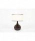 Lampe en ceramique marron abat-jour beige 1950