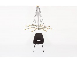 Suspension 16 feux en laiton design contemporain italien