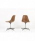 Chaises Charles et Ray Eames skai marron edition Herman Miller 1960 set de 2
