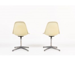 Chaises Charles et Ray Eames skai marron edition Herman Miller 1960 set de 2