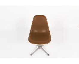 Chaises Charles et Ray Eames skai marron edition Herman Miller 1960 set de 2