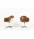 Fauteuils Charles et Ray Eames skai marron edition Herman Miller 1960 set de 2