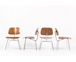 Chaises Charles et Ray Eames modele DCM edition Herman Miller 1960 set de 4