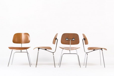 Chaises Charles et Ray Eames modele DCM edition Herman Miller 1960 set de 4