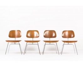 Chaises Charles et Ray Eames modele DCM edition Herman Miller 1960 set de 4