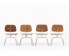 Chaises Charles et Ray Eames modele DCM edition Herman Miller 1960 set de 4