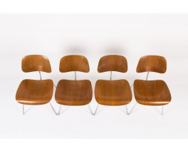 Chaises Charles et Ray Eames modele DCM edition Herman Miller 1960 set de 4