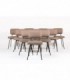 Chaises Andre Simard tissu marron edition Airborne 1950 set de 10