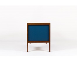 Bureau Andre Sornay acajou et stratifie bleu 1960