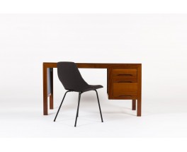 Bureau Andre Sornay acajou et stratifie bleu 1960