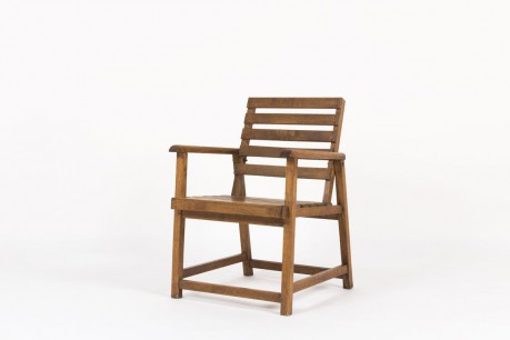 Fauteuil en chene à latte forme libre 1950