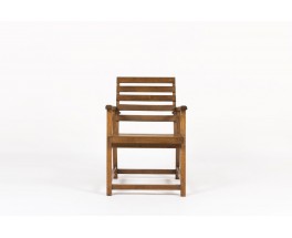 Fauteuil en chene à latte forme libre 1950