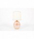 Lampe en ceramique rose et abat-jour beige 1950