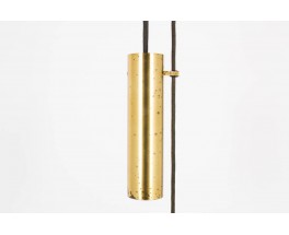 Suspension a contrepoids en laiton et placage de teck design danois 1950 