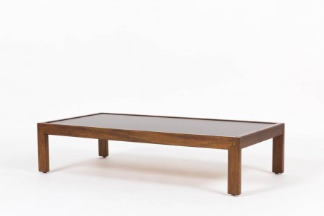 Table basse rectangulaire Andre Sornay acajou et stratifie noir 1960