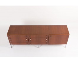 Enfilade Luigi Bartolini en acajou et poignees chrome 1960