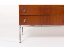 Enfilade Luigi Bartolini en acajou et poignees chrome 1960