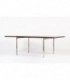 Table de repas grand modele 6 personnes palissandre et acier design danois 1960
