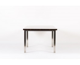 Table de repas grand modele 6 personnes palissandre et acier design danois 1960