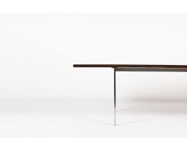 Table de repas grand modele 6 personnes palissandre et acier design danois 1960