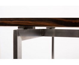 Table de repas grand modele 6 personnes palissandre et acier design danois 1960