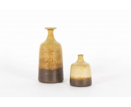 Vases Rudi Stahl Studio en ceramique marron 1950 set de 2