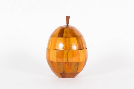 Seau a glace noix de coco en marqueterie 1950