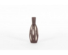 Vase Piesche & Reif en ceramique marron design allemand 1950 