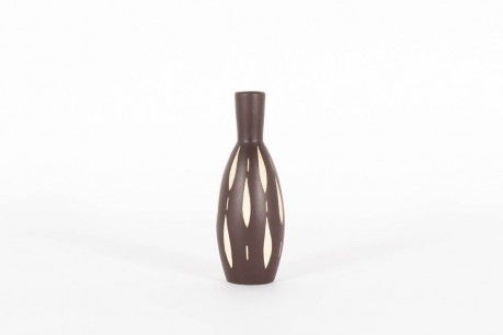Vase Piesche & Reif en ceramique marron design allemand 1950 
