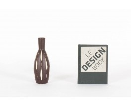 Vase Piesche & Reif en ceramique marron design allemand 1950 