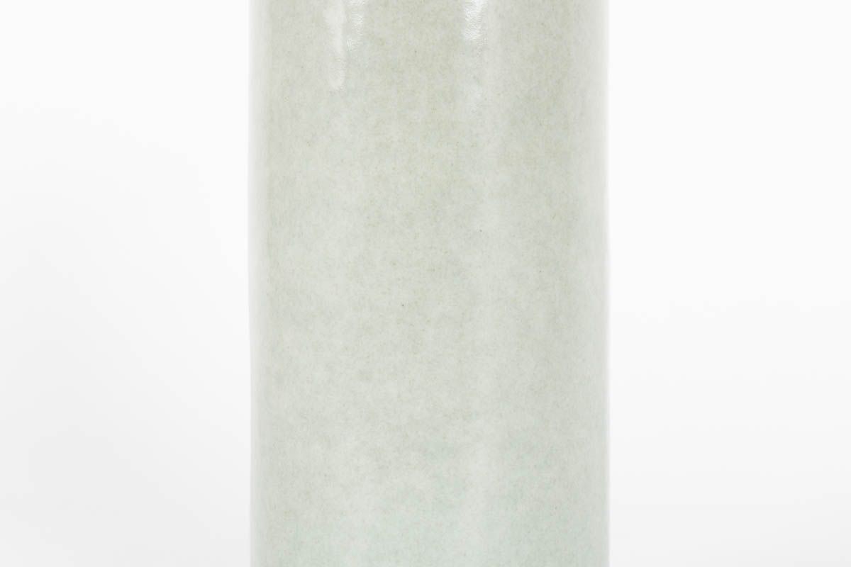 Vase rouleau en ceramique atelier Virebent vert d'eau 1970 