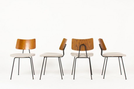 Chaises Robin et Lucienne Day modele Royal Festival Hall edition Hille 1950 set de 4