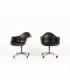 Fauteuils de bureau Charles et Ray Eames pivotants à roulettes en skai noir edition Herman Miller 1960 set de 2