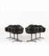 Fauteuils de bureau Charles et Ray Eames pivotants pieds fixes en skai noir edition Herman Miller 1960 set de 6