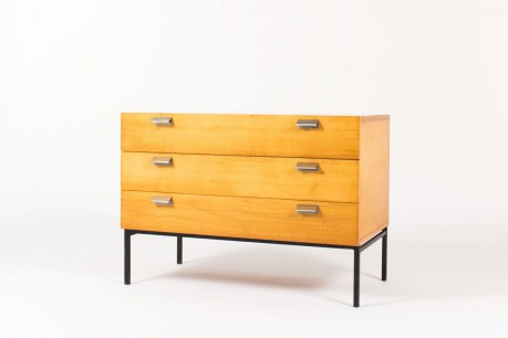 Commode Andre Monpoix modele 812 en acajou blond edition Meuble TV 1960
