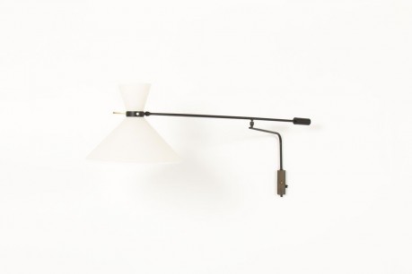Grande applique a balancier abat-jour Diabolo edition Lunel 1950