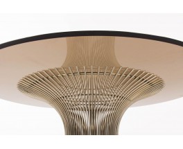 Table de repas ronde Warren Platner 6 personnes plateau verre edition Knoll 1970