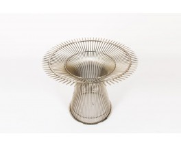 Table de repas ronde Warren Platner 6 personnes plateau verre edition Knoll 1970