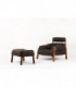 Fauteuil et repose pieds Percival Lafer en cuir marron 1950