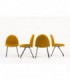 Chaises Joseph-Andre Motte modele 771 dit Langue velours jaune edition Steiner 1960 set de 4
