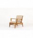 Fauteuil Rene Gabriel en chene et lin beige edition Lieuvin 1940