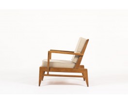 Fauteuil Rene Gabriel en chene et lin beige edition Lieuvin 1940