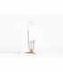 Lampadaire bois bronze et abat-jour diabolo 1950