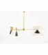 Lustre en laiton et diffuseurs dore noir blanc design contemporain italien