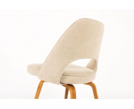 Chaises Eero Saarinen modele Executive lin beige edition Knoll International 1950 set de 2