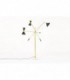 Lampadaire en laiton 3 bras diffuseurs noirs design contemporain italien