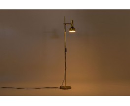 Lampadaire en laiton diffuseur réglable 1950