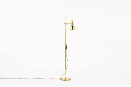 Lampadaire en laiton diffuseur réglable 1950