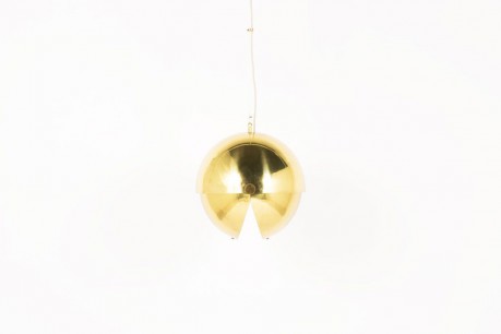 Grande suspension modele Boule en laiton ajustable 1950