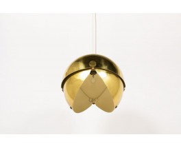 Grande suspension modele Boule en laiton ajustable 1950